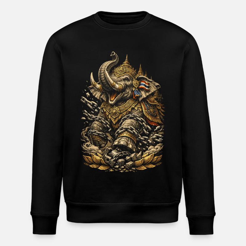 Thailand Thai Pride Elefant - Stanley/Stella Unisex Bio-Sweatshirt ROLLER - Schwarz
