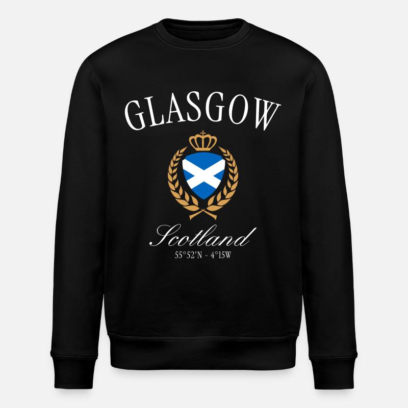 Glasgow Schottland Wappen Krone – Reise Souvenir - Stanley/Stella Unisex Bio-Sweatshirt ROLLER - Schwarz
