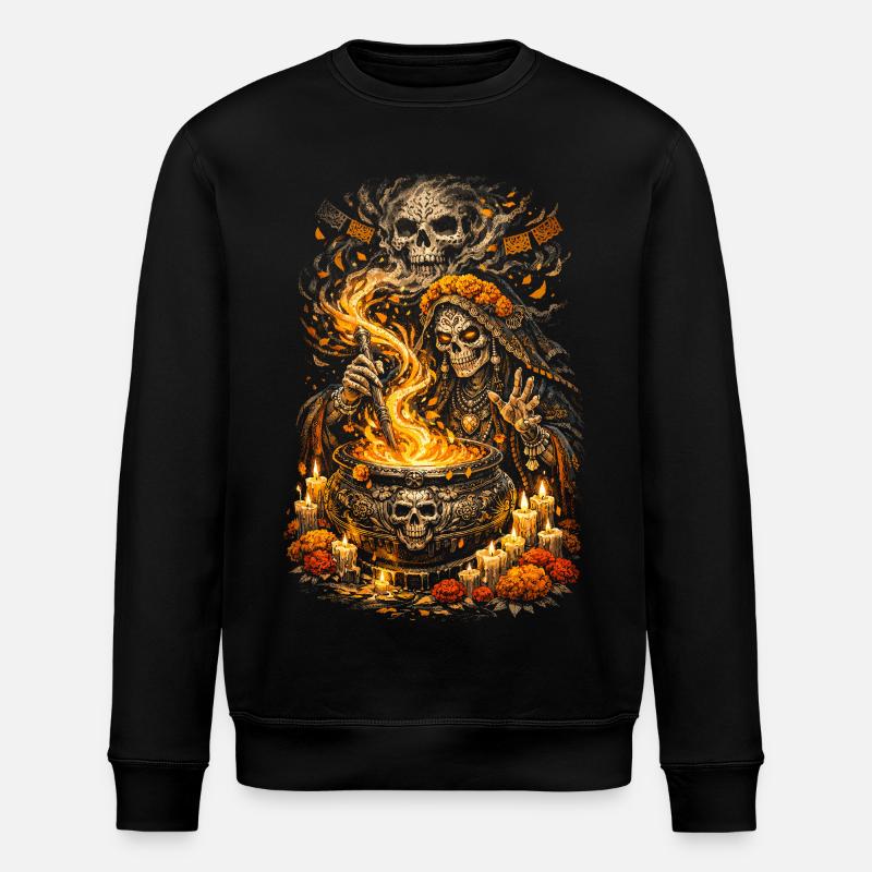 Dia de los Muertos Witch - Stanley/Stella ROLLER Unisex Organic Sweatshirt - black