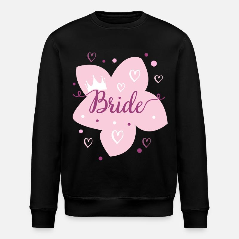 Hochzeit Brautblume Rosa Krone - Stanley/Stella Unisex Bio-Sweatshirt ROLLER - Schwarz