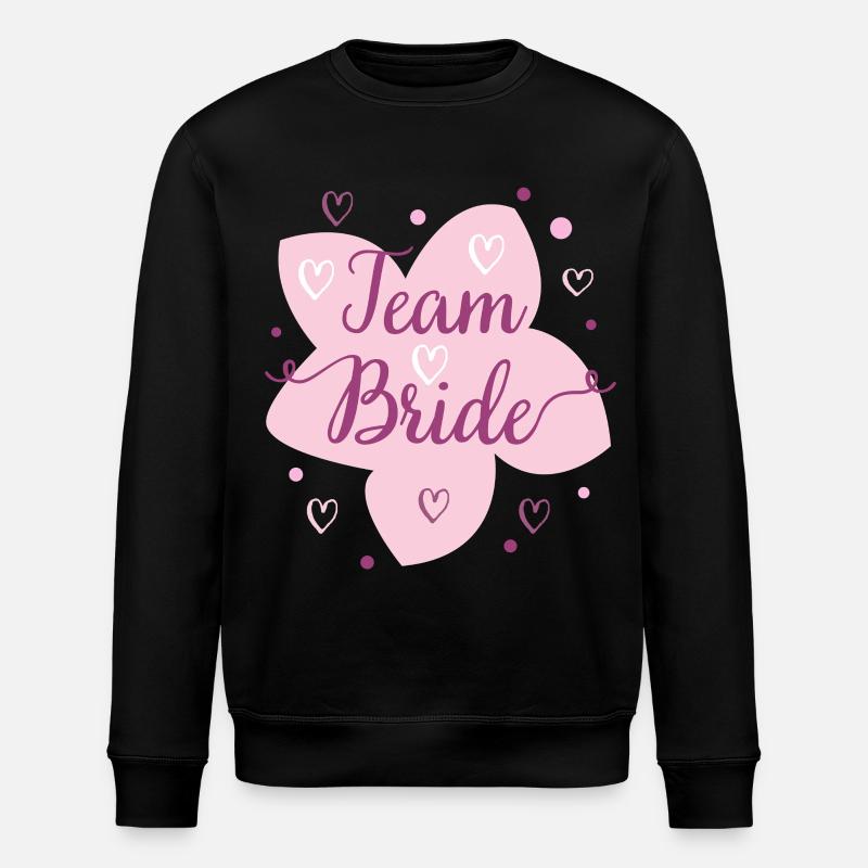 Hochzeit Team Bride Blüten Design - Stanley/Stella Unisex Bio-Sweatshirt ROLLER - Schwarz