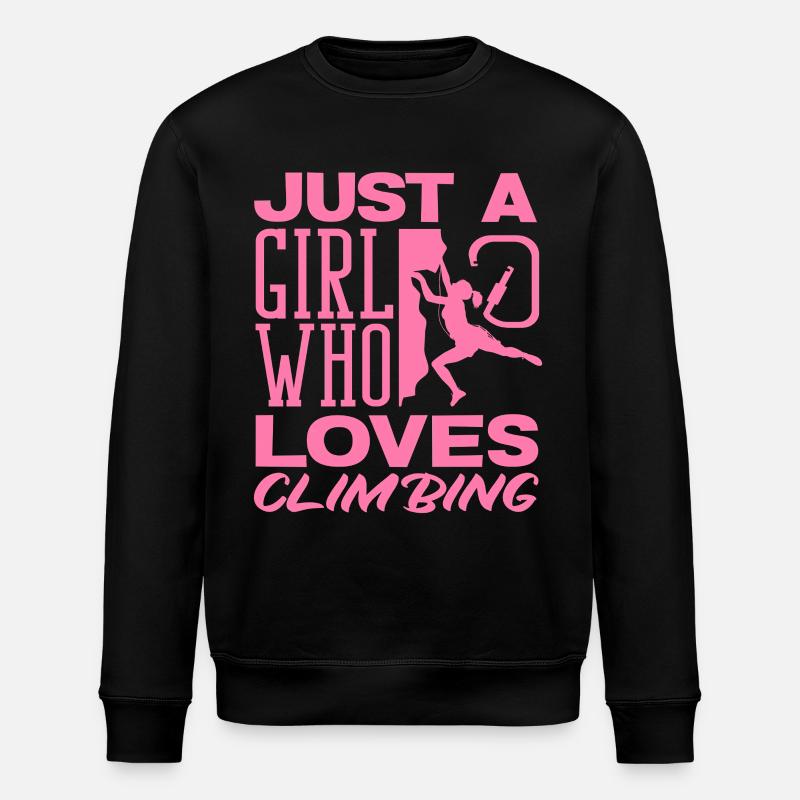 Ein Mädchen das Klettern liebt Pink - Stanley/Stella Unisex Bio-Sweatshirt ROLLER - Schwarz