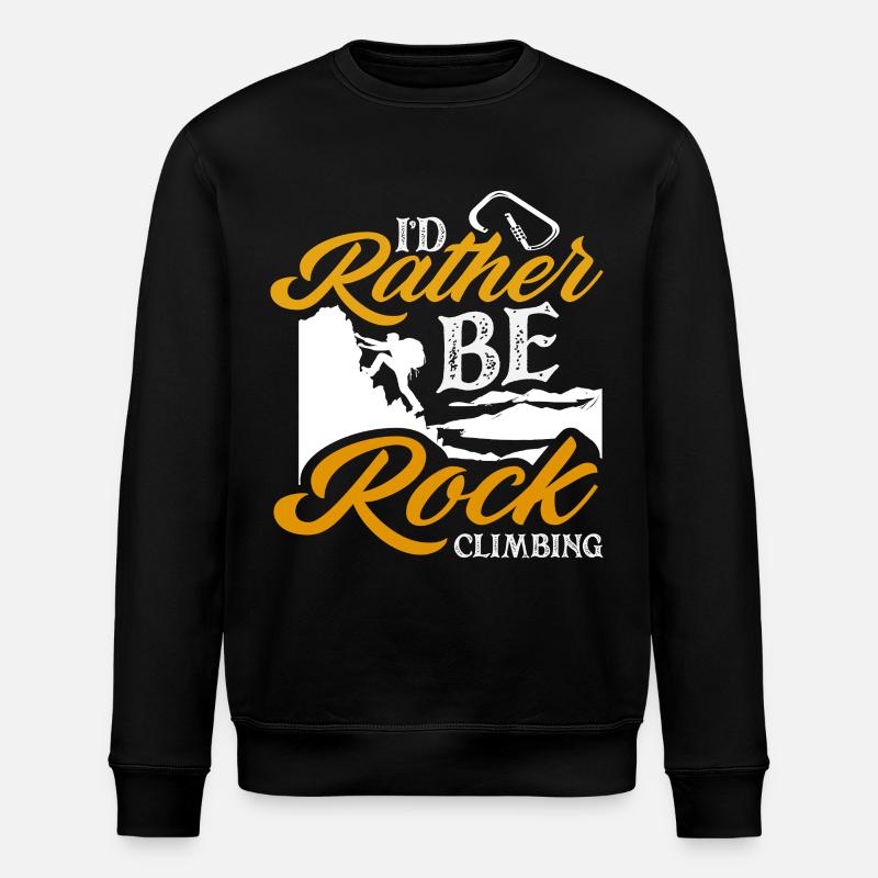 I'd rather be climbing mountaineering - Stanley/Stella ROLLER Unisex Organic Sweatshirt - black