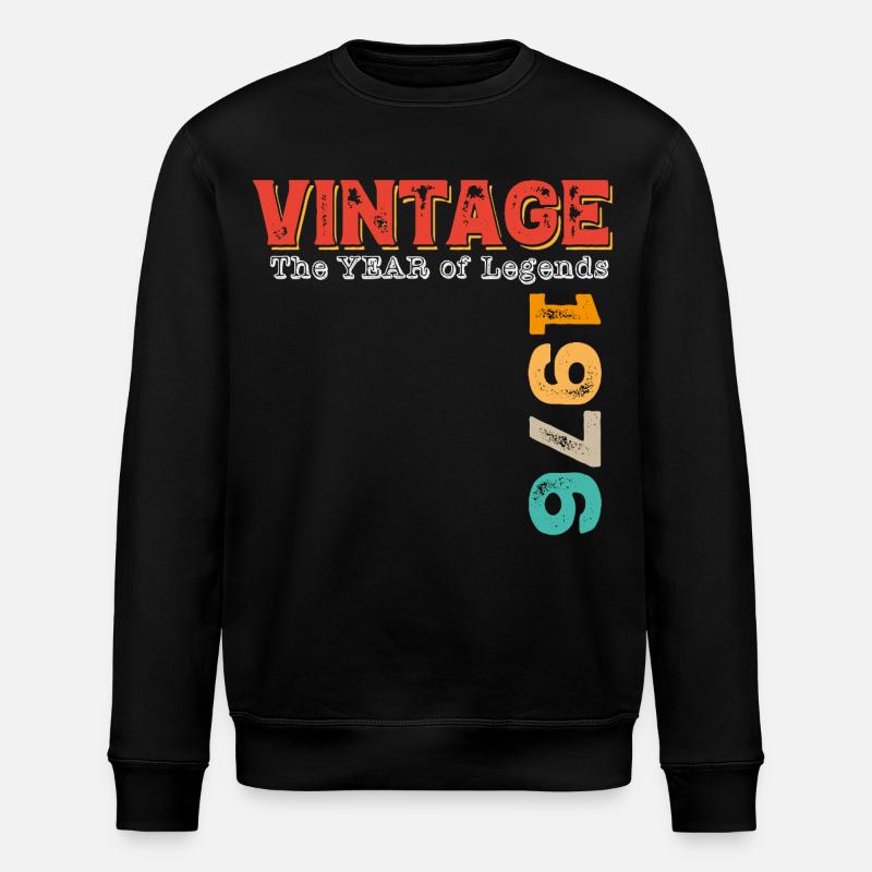 Millésime 1976 - Sweat bio ROLLER Stanley/Stella Unisexe - noir