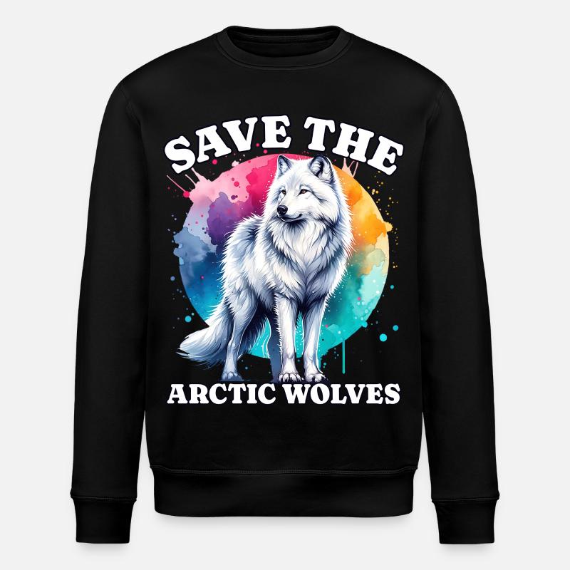 Polarwolf Save Arctic Wolf - Stanley/Stella ROLLER Unisex Organic Sweatshirt - black