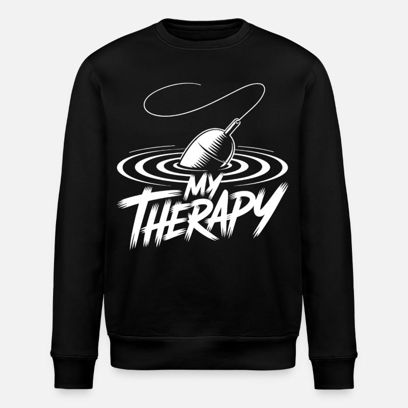 Fishing Therapy - Stanley/Stella ROLLER Unisex Organic Sweatshirt - black