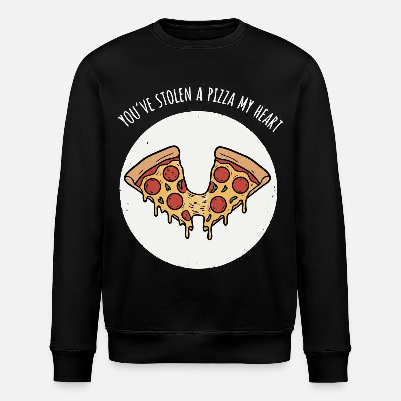 Pizza Herz - Stanley/Stella Unisex Bio-Sweatshirt ROLLER - Schwarz