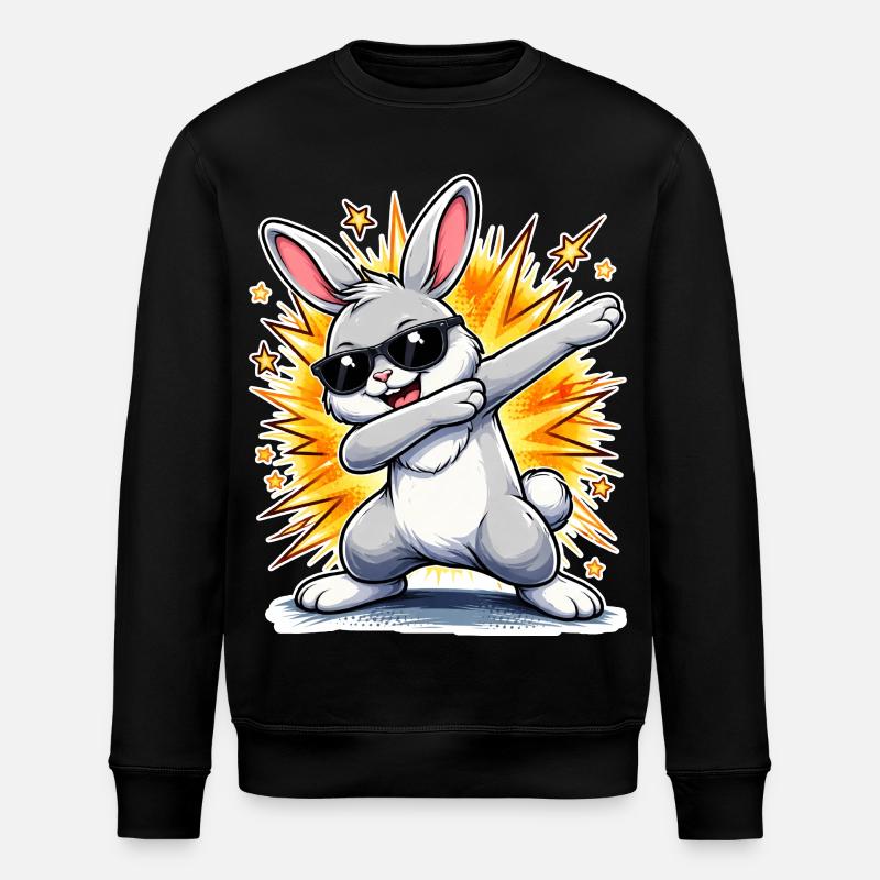 Dabbing Bunny - Stanley/Stella ROLLER Unisex Organic Sweatshirt - black