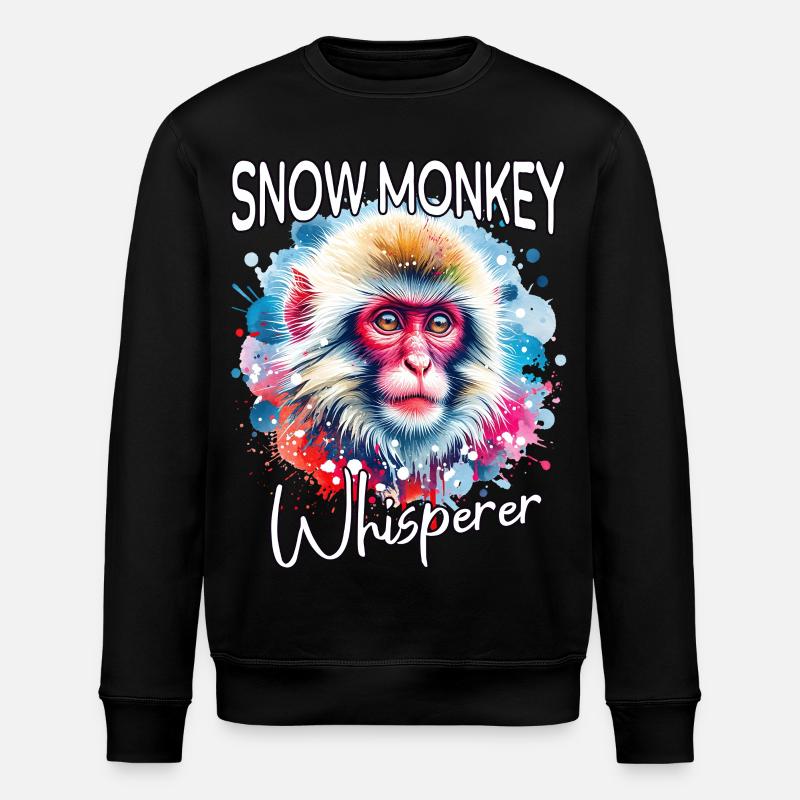 Snow Monkey Whisperer - Stanley/Stella ROLLER Unisex Organic Sweatshirt - black
