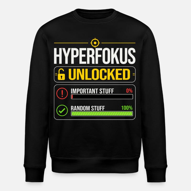 Hyperfokus Unlocked Gaming ADHS  - Stanley/Stella Unisex Bio-Sweatshirt ROLLER - Schwarz