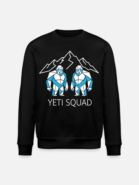 Yeti Squad Geometric Bigfoot Mountain - Stanley/Stella ROLLER Unisex Organic Sweatshirt - black