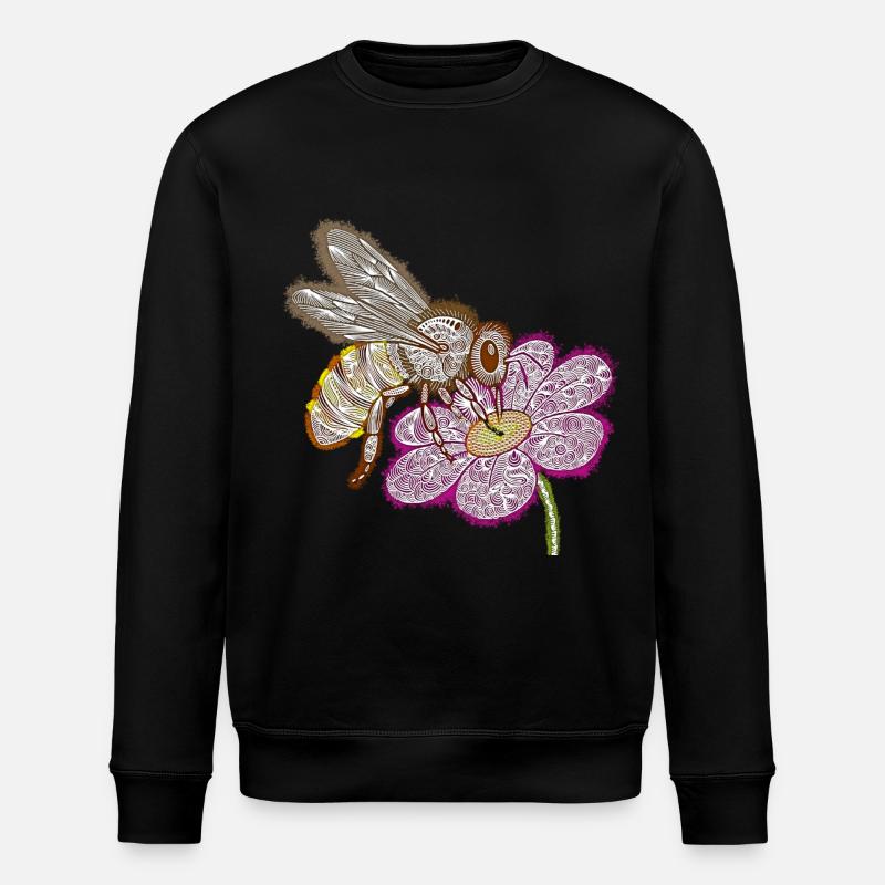 Zentangle Bee - Stanley/Stella ROLLER Unisex Organic Sweatshirt - black