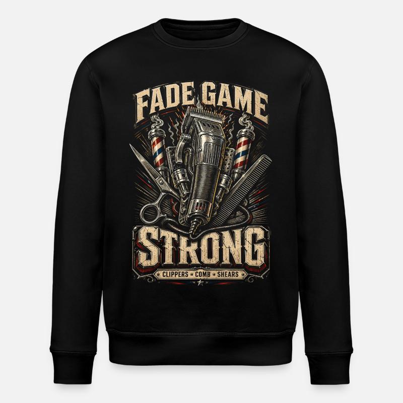 Barber Barbier Fade Game Strong - Stanley/Stella ROLLER Unisex Organic Sweatshirt - black