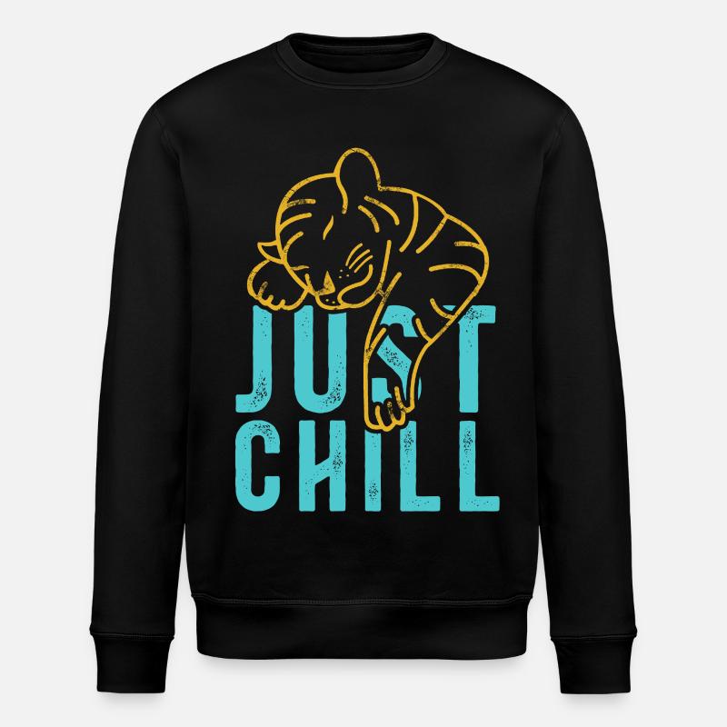 Juste Chill Tiger – Diction détendue - Sweat bio ROLLER Stanley/Stella Unisexe - noir
