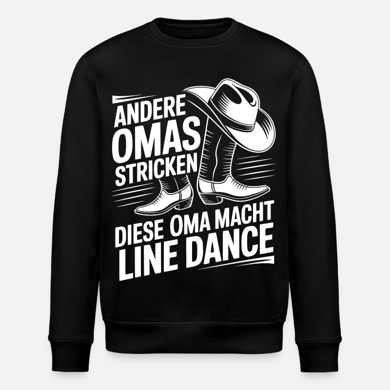Line Dance Omas Stricken - Stanley/Stella Unisex Bio-Sweatshirt ROLLER - Schwarz