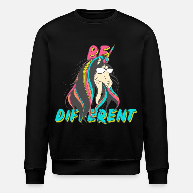 Be Different Nerd Einhorn Party - Stanley/Stella Unisex Bio-Sweatshirt ROLLER - Schwarz