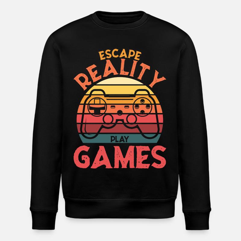 Escape Reality – Spiele & Play Retro Controller - Stanley/Stella Unisex Bio-Sweatshirt ROLLER - Schwarz