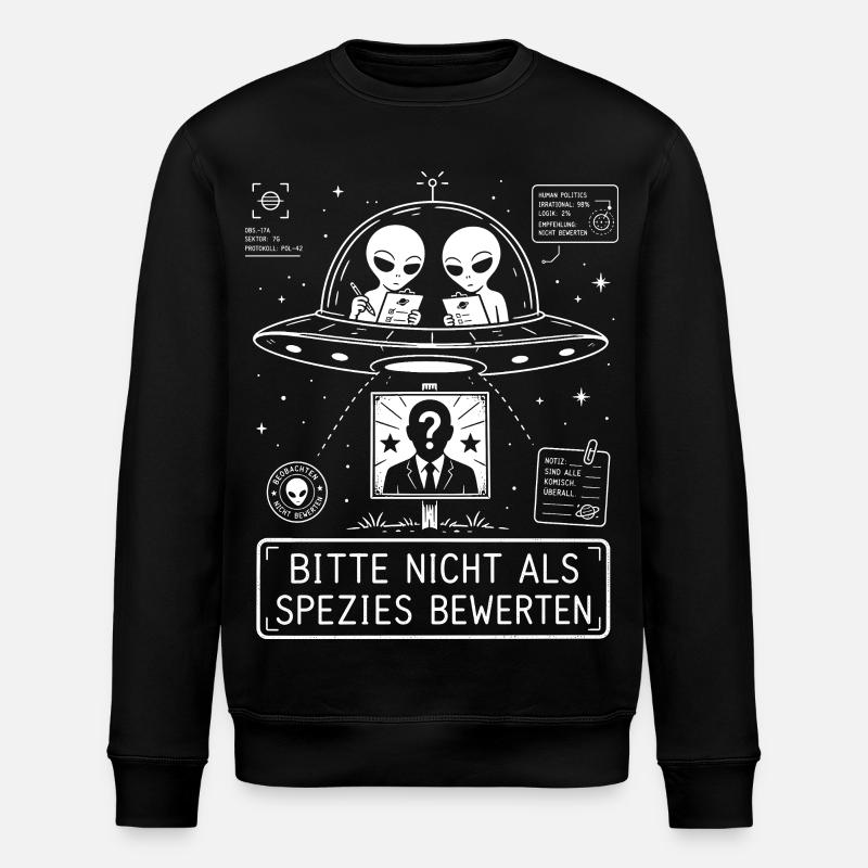 Bitte nicht als Spezies bewerten - Stanley/Stella Unisex Bio-Sweatshirt ROLLER - Schwarz