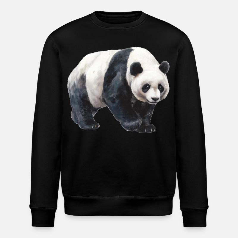 Panda - Stanley/Stella ROLLER Unisex Organic Sweatshirt - black