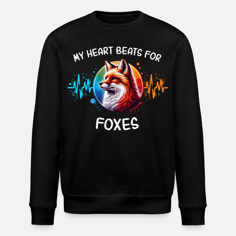 Rotfuchs Fuchs Herzlinie - Stanley/Stella Unisex Bio-Sweatshirt ROLLER - Schwarz