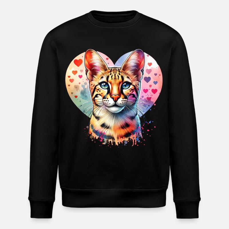 Savannah Cat - Stanley/Stella ROLLER Unisex Organic Sweatshirt - black