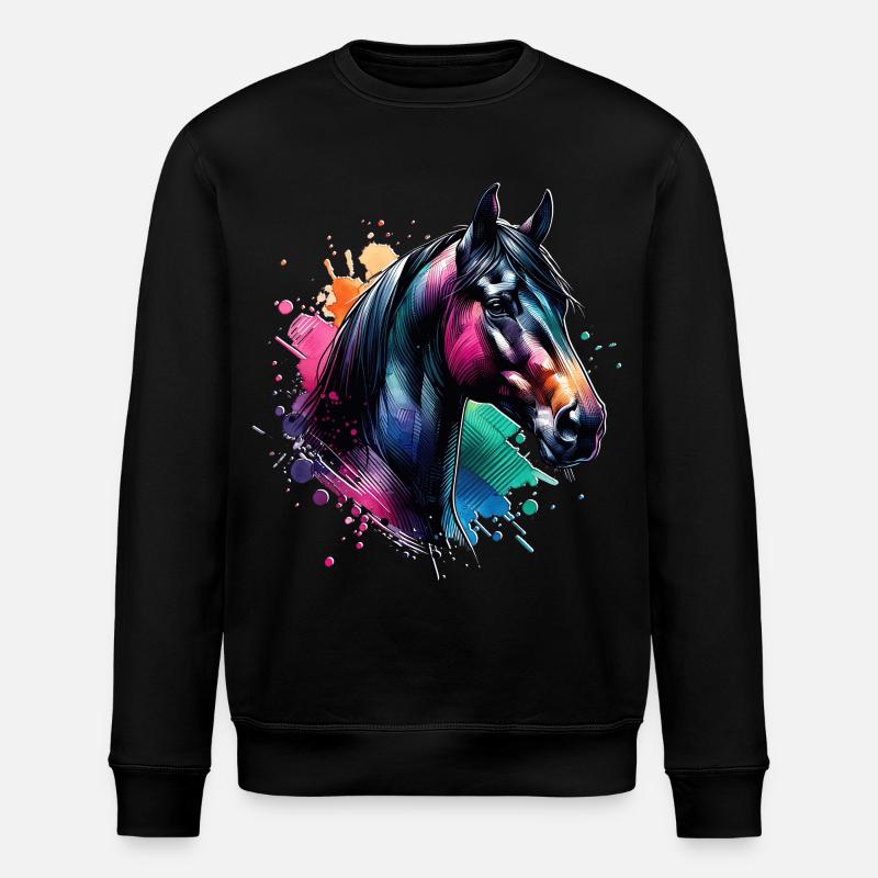 Cheval au motif hanovrien - Sweat bio ROLLER Stanley/Stella Unisexe - noir