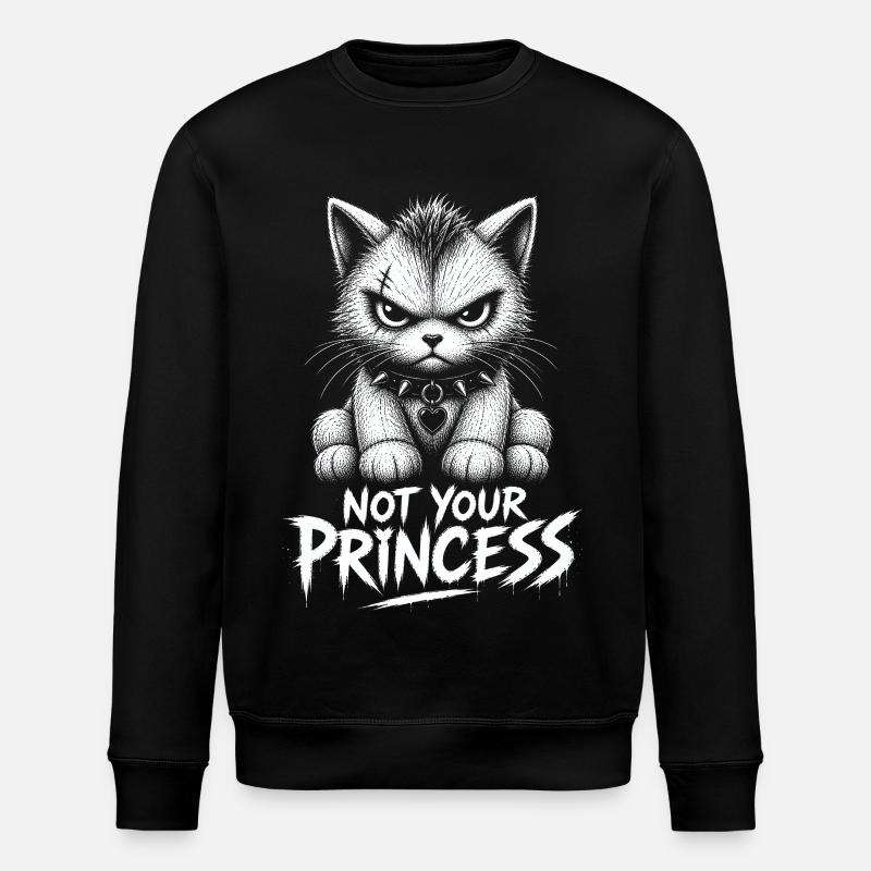 Pas ta princesse – Chat anti-princesse - Sweat bio ROLLER Stanley/Stella Unisexe - noir