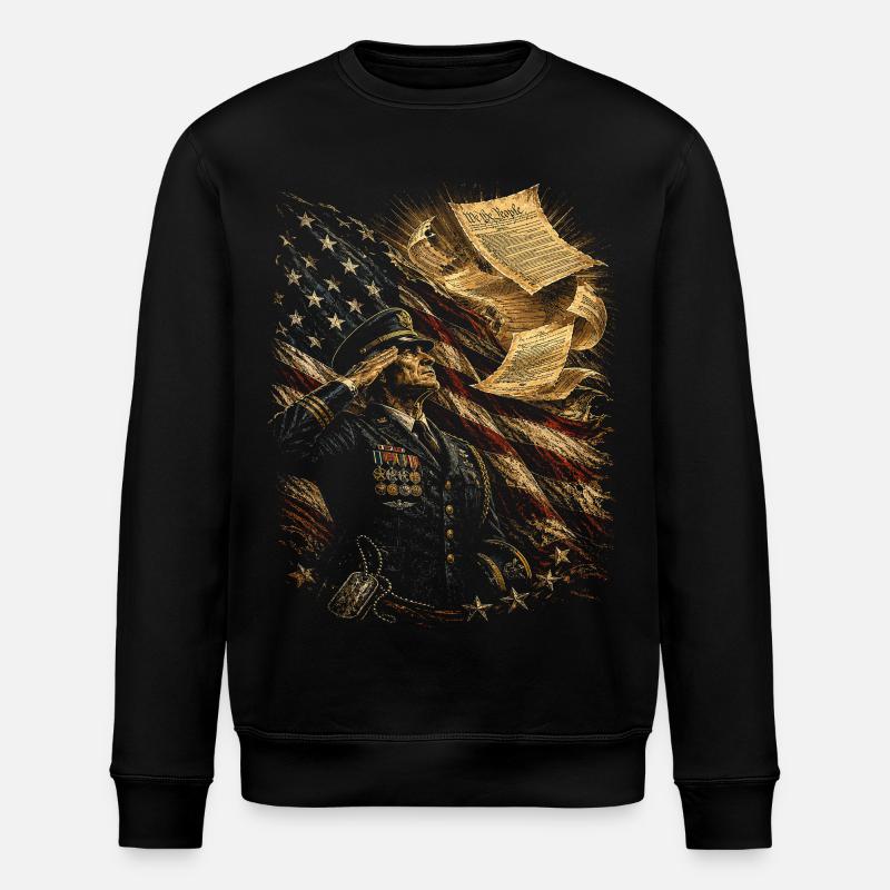 Veterans Day for Democrats - Stanley/Stella ROLLER Unisex Organic Sweatshirt - black