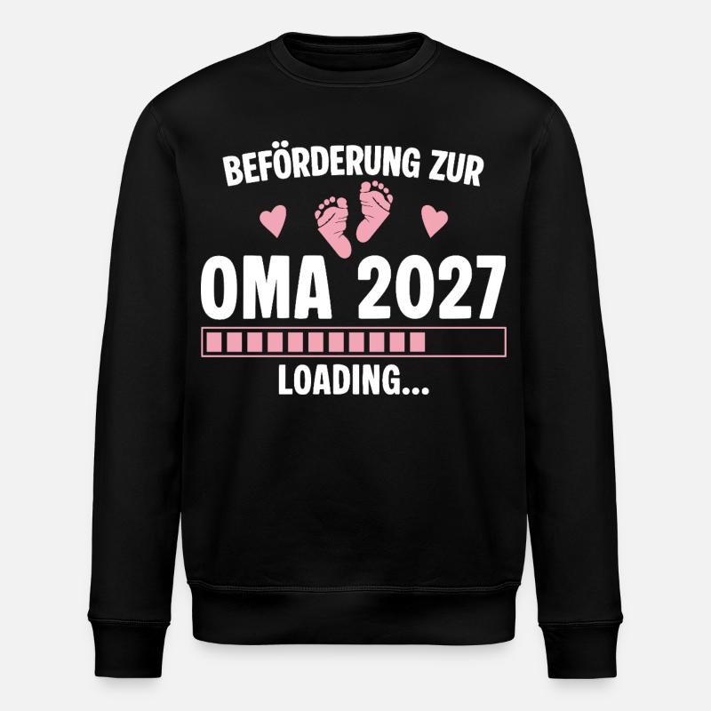 Beförderung zur Oma 2027 - Loading Nachwuchs - Stanley/Stella Unisex Bio-Sweatshirt ROLLER - Schwarz