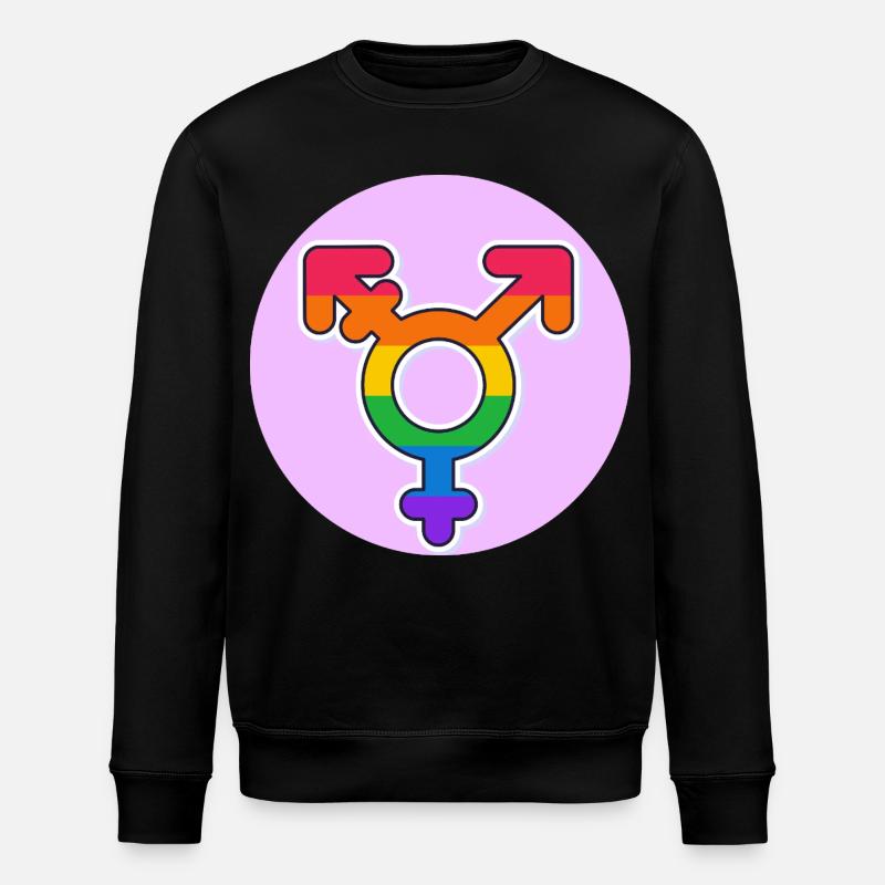 Transgender Pride Rainbow Symbol - Stanley/Stella ROLLER Unisex Organic Sweatshirt - black