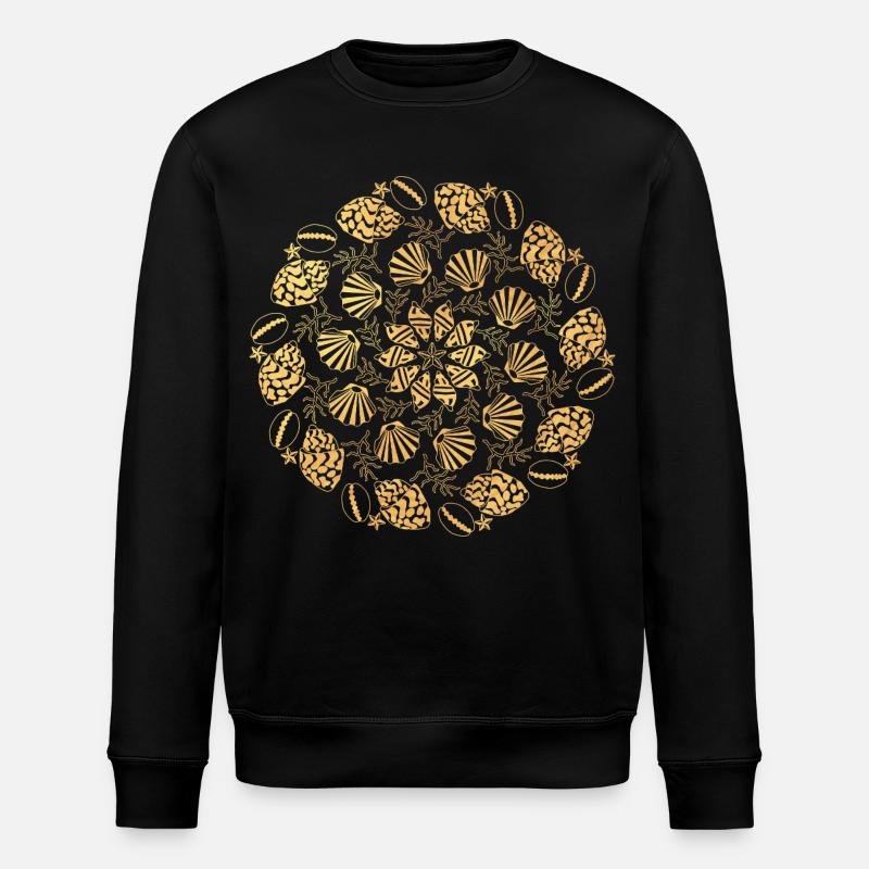 Shell Mandala - gold - Stanley/Stella ROLLER Unisex Organic Sweatshirt - black