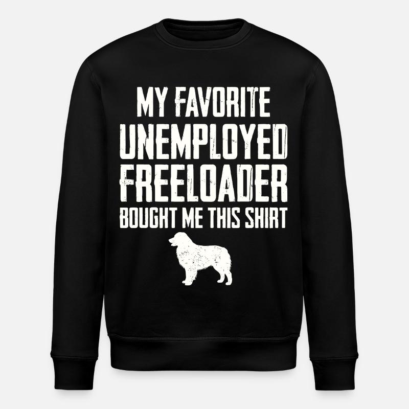 Funny Australian Shepherd Freeloader - Stanley/Stella ROLLER Unisex Organic Sweatshirt - black