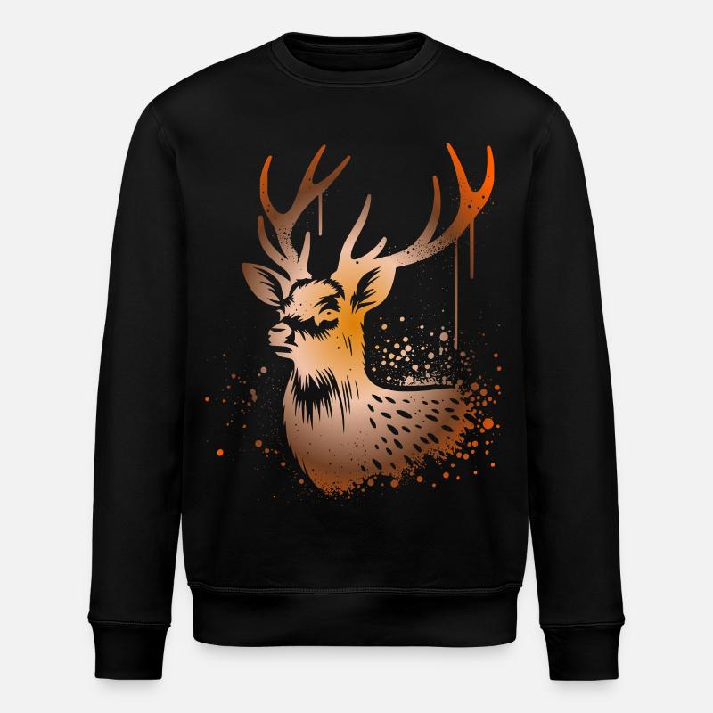 Sikahirsch Sika Deer - Stanley/Stella Unisex Bio-Sweatshirt ROLLER - Schwarz