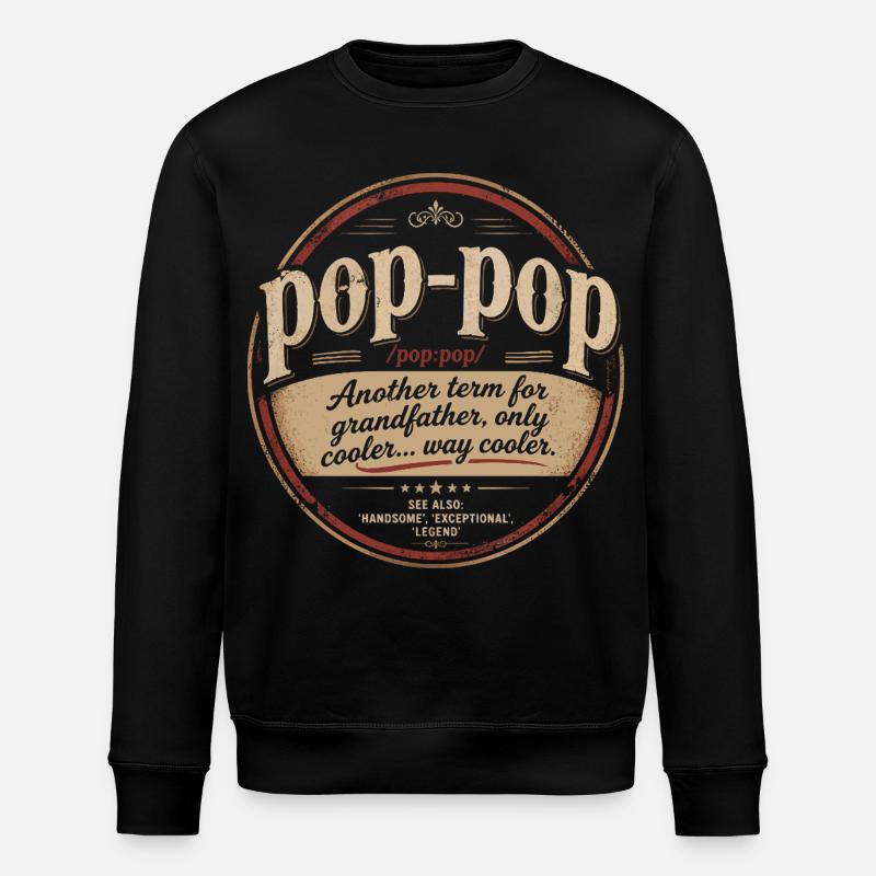 Pop-Pop-Definition – Cooler und legendärer Opa - Stanley/Stella Unisex Bio-Sweatshirt ROLLER - Schwarz