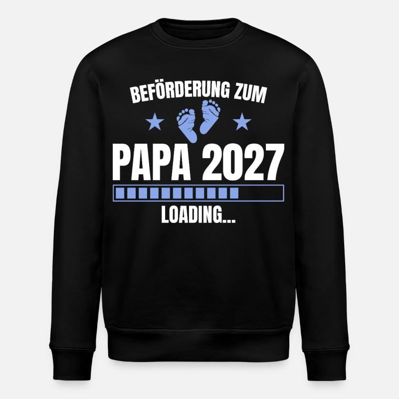 Beförderung zum Papa 2027 Loading - Vaterschaft - Stanley/Stella Unisex Bio-Sweatshirt ROLLER - Schwarz