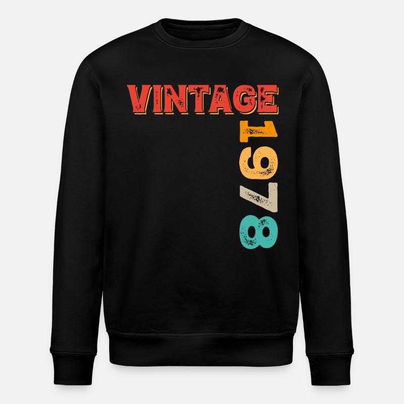 Millésime 1978 - Sweat bio ROLLER Stanley/Stella Unisexe - noir