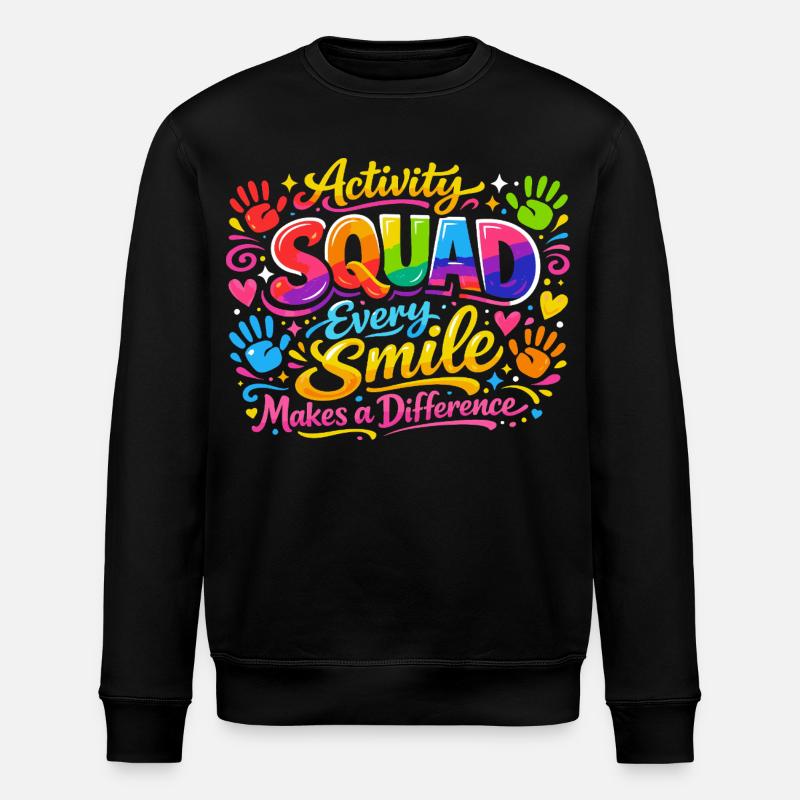 Animation team: Every smile counts - Stanley/Stella ROLLER Unisex Organic Sweatshirt - black