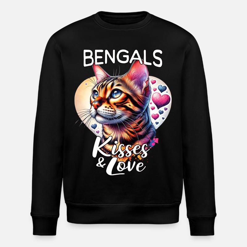Amour des chats du Bengale - Sweat bio ROLLER Stanley/Stella Unisexe - noir