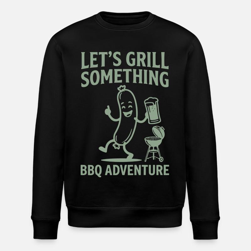 Lets Grill Something BBQ Adventure - Stanley/Stella ROLLER Unisex Organic Sweatshirt - black