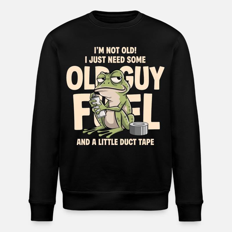 Old Guy Fuel Frog - Stanley/Stella ROLLER Unisex Organic Sweatshirt - black