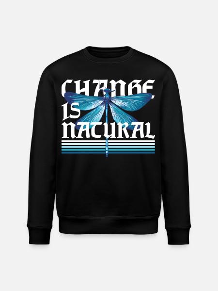 Libelle Libellen Change Is Natural - Stanley/Stella Unisex Bio-Sweatshirt ROLLER - Schwarz