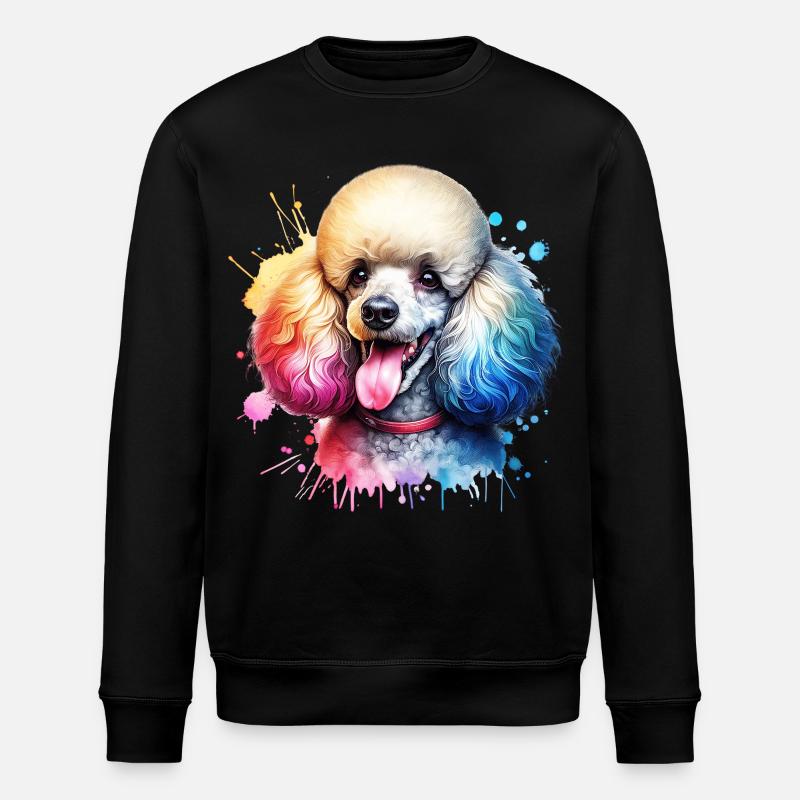 Poodle Motif - Stanley/Stella ROLLER Unisex Organic Sweatshirt - black