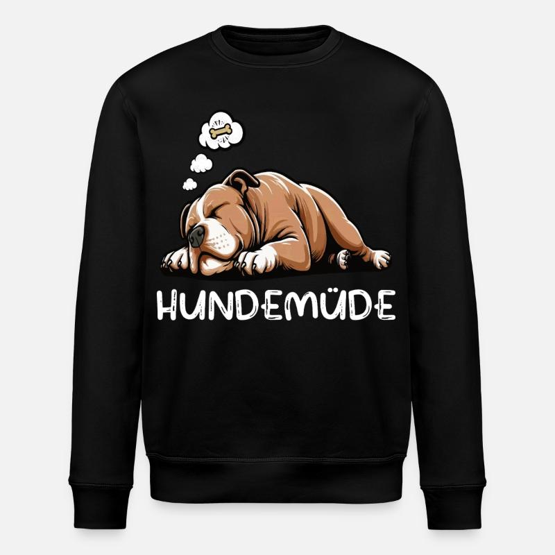 Hundemüde American Bully Bully Pit Bullybesitzer - Stanley/Stella Unisex Bio-Sweatshirt ROLLER - Schwarz