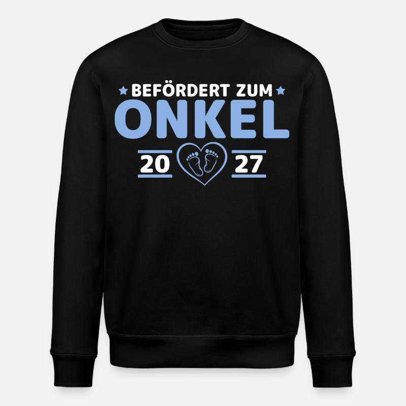 Babyparty Befördert zum Onkel 2027 - Stanley/Stella Unisex Bio-Sweatshirt ROLLER - Schwarz