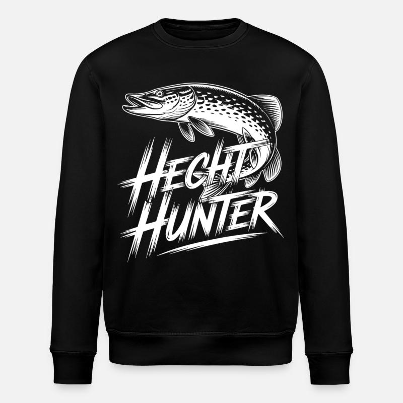 Raubfisch Hecht - Stanley/Stella Unisex Bio-Sweatshirt ROLLER - Schwarz
