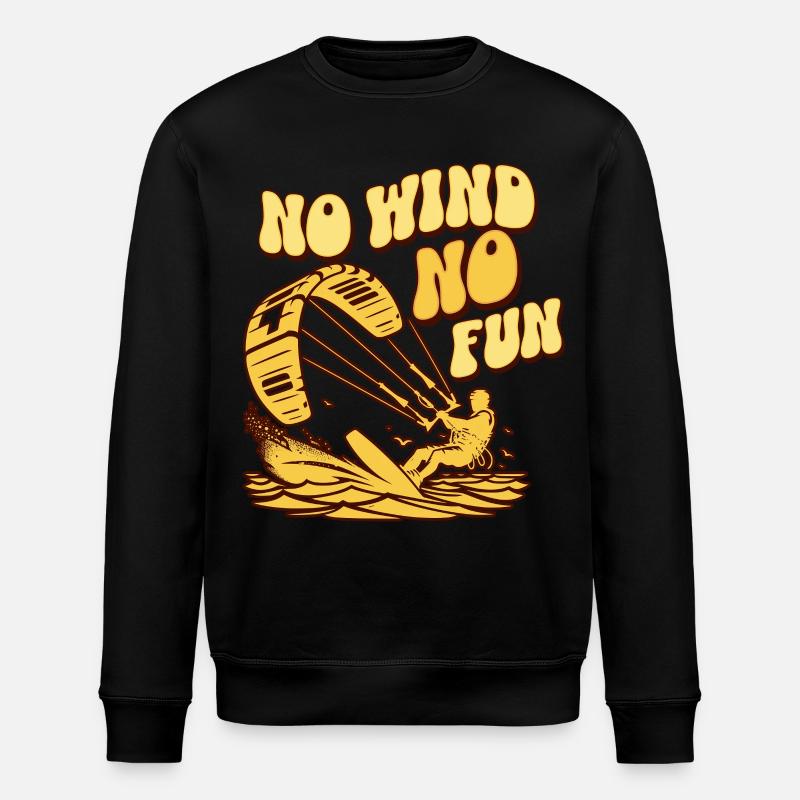 No Wind No Fun - Stanley/Stella ROLLER Unisex Organic Sweatshirt - black