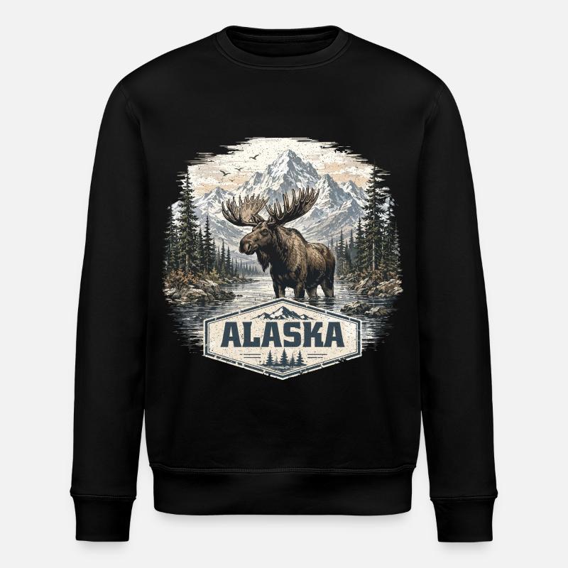 L’orignal d’Alaska Adore l’Alaska - Sweat bio ROLLER Stanley/Stella Unisexe - noir