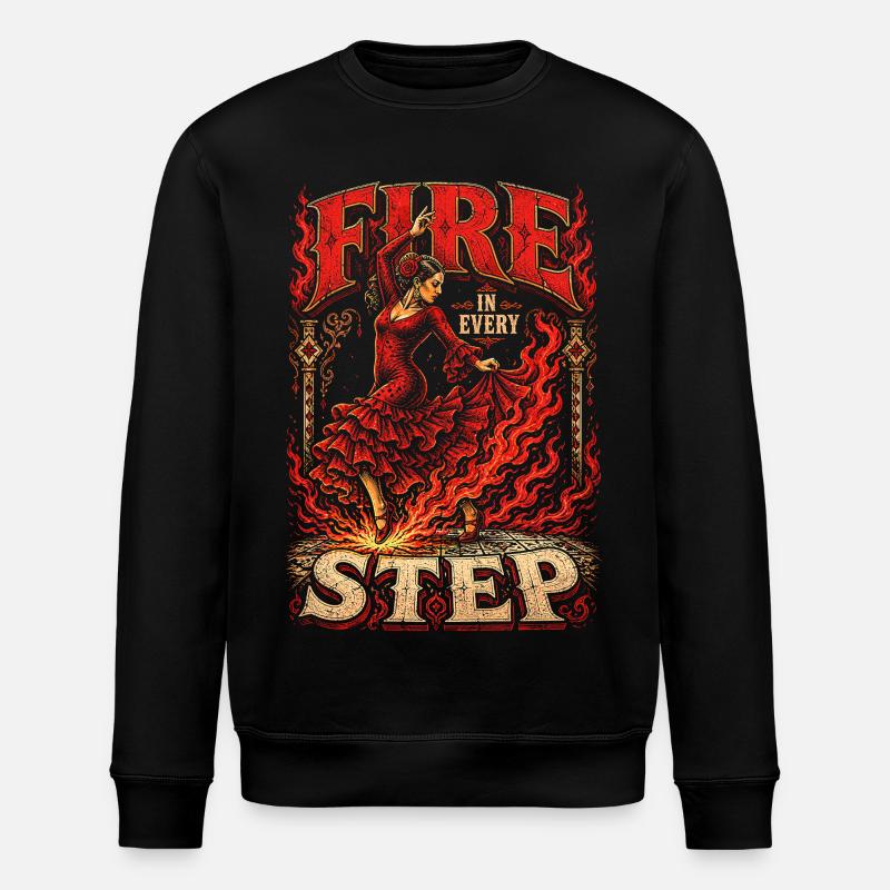 Flamenco Fire In Every Step - Stanley/Stella Unisex Bio-Sweatshirt ROLLER - Schwarz
