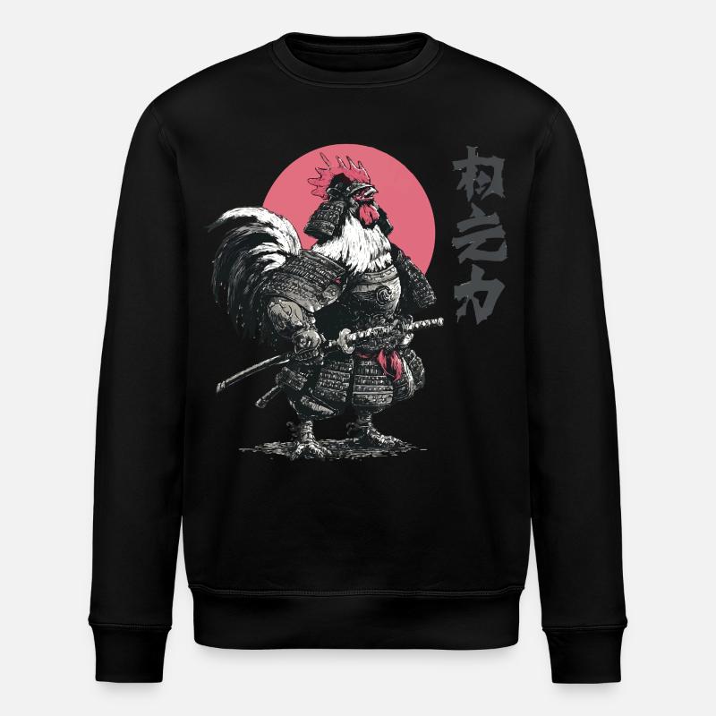 Imprimé d’armure samouraï coq - Sweat bio ROLLER Stanley/Stella Unisexe - noir