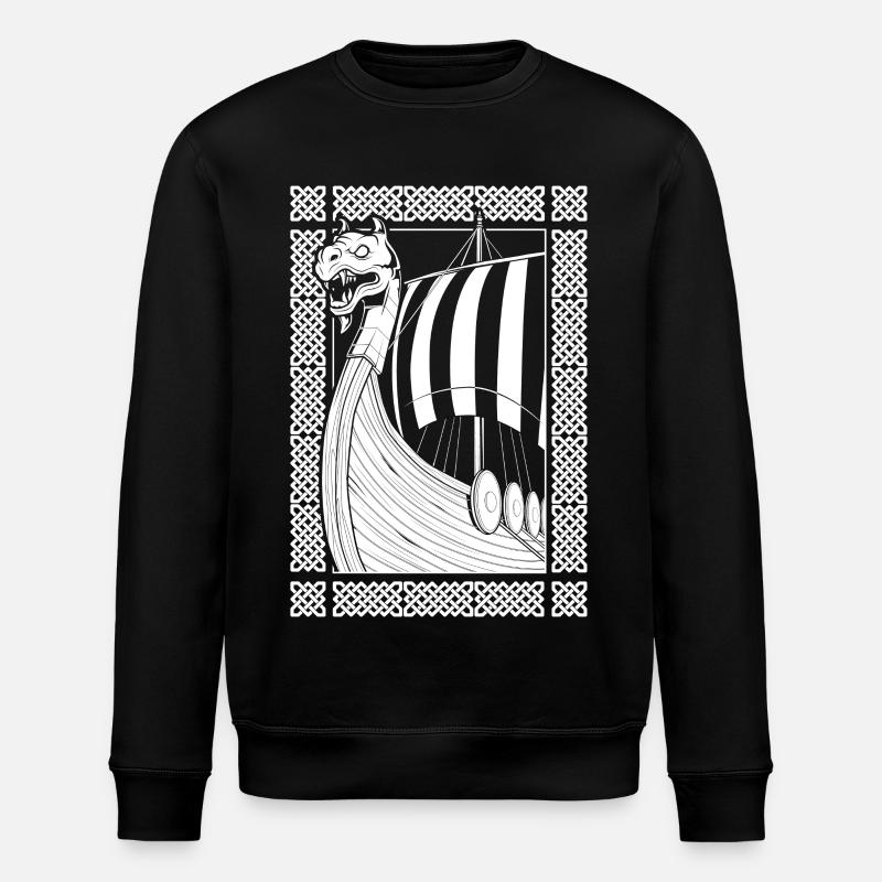 Bateau-dragon des Nordiques - Vikings - Sweat bio ROLLER Stanley/Stella Unisexe - noir